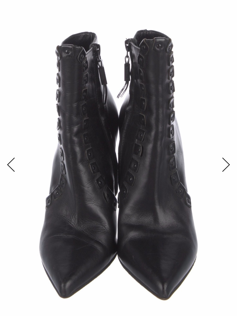 Burberry Black Pointed-Toe Studded Ankle Booties